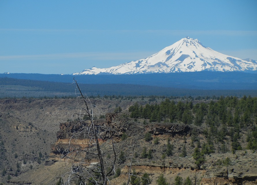 View of Mt Jefferson from Deschutes River Canyon