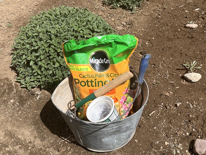 You take the spade and I'll grab the hoe.